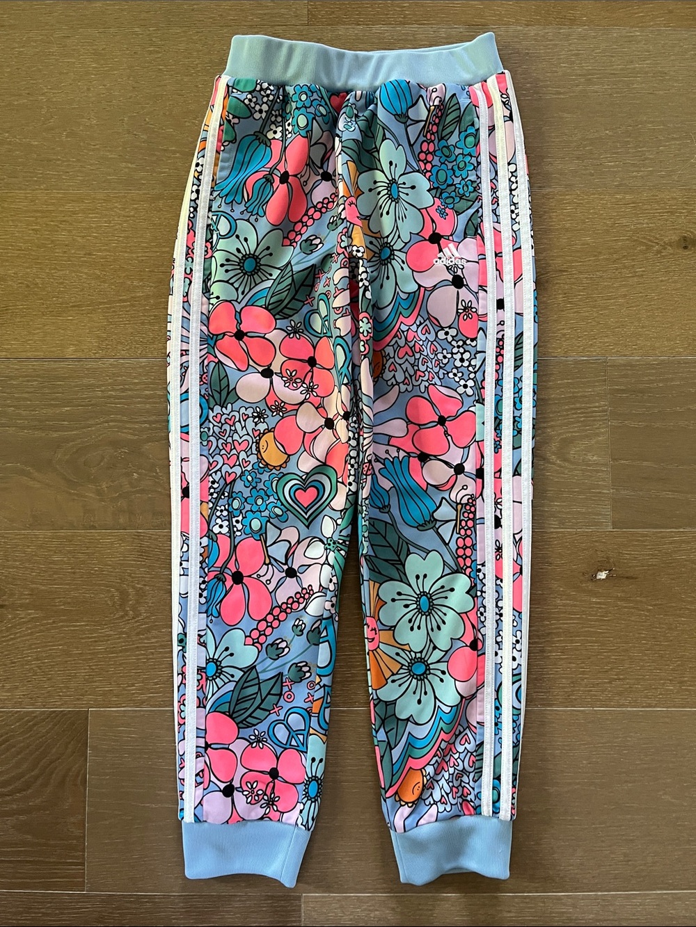 Adidas Girls Flower Power Joggers size medium 10/12